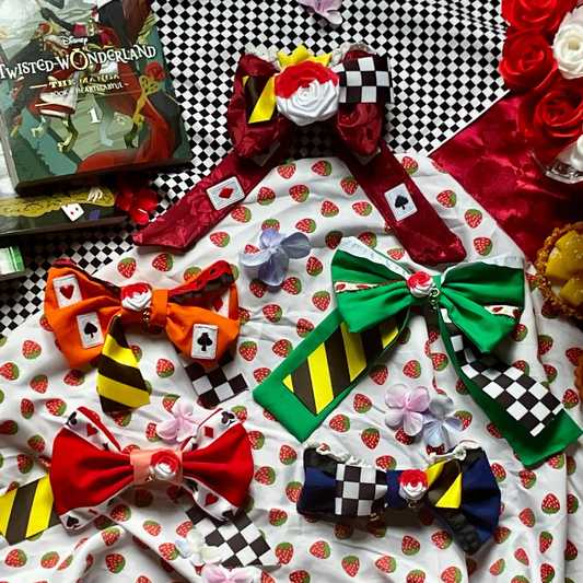 Heartslabyul themed Hairbows