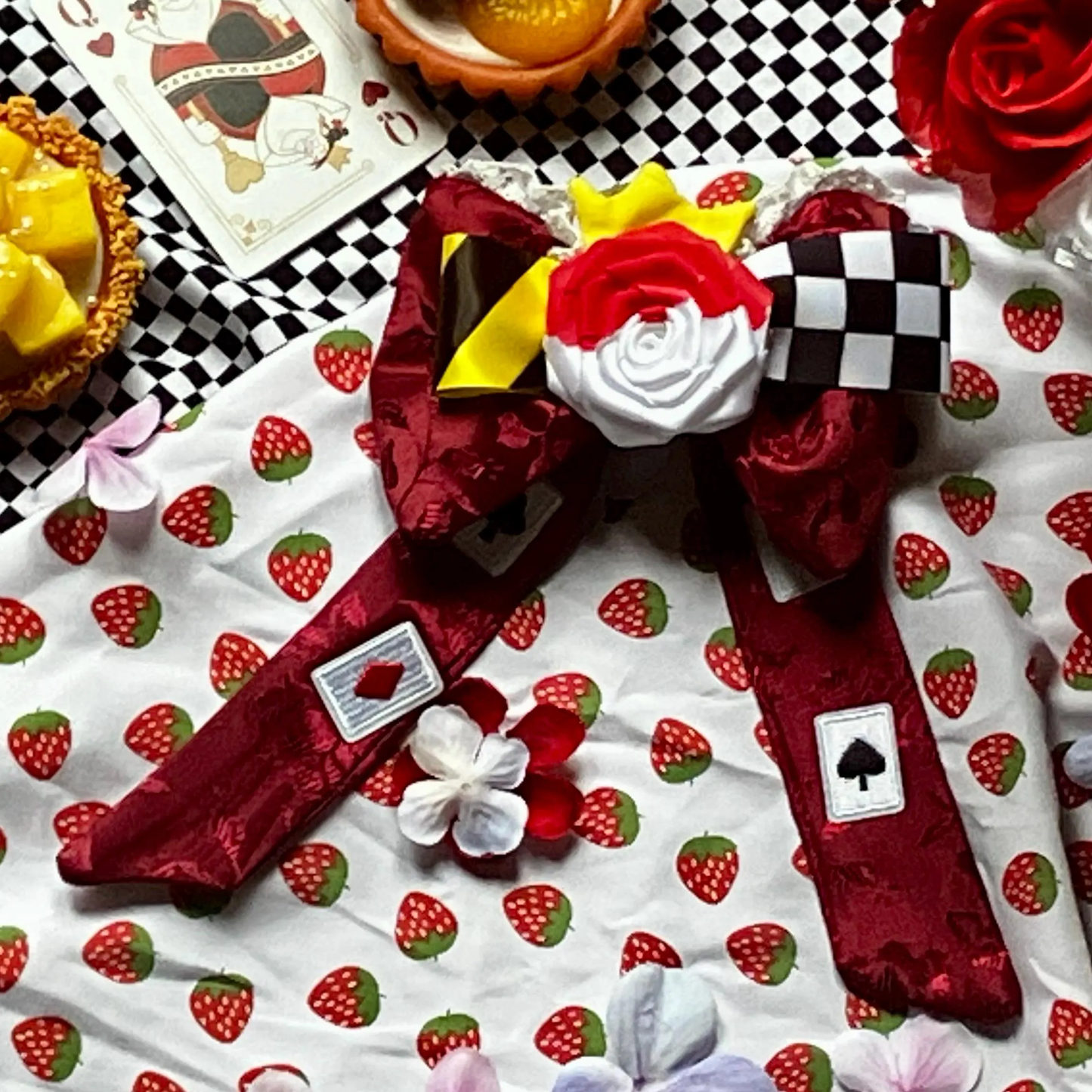 Heartslabyul themed Hairbows