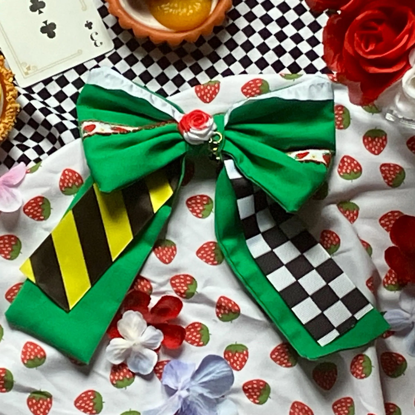 Heartslabyul themed Hairbows