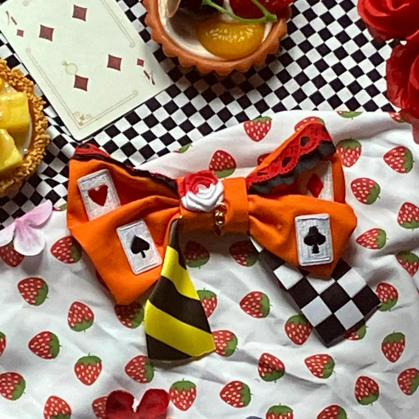 Heartslabyul themed Hairbows