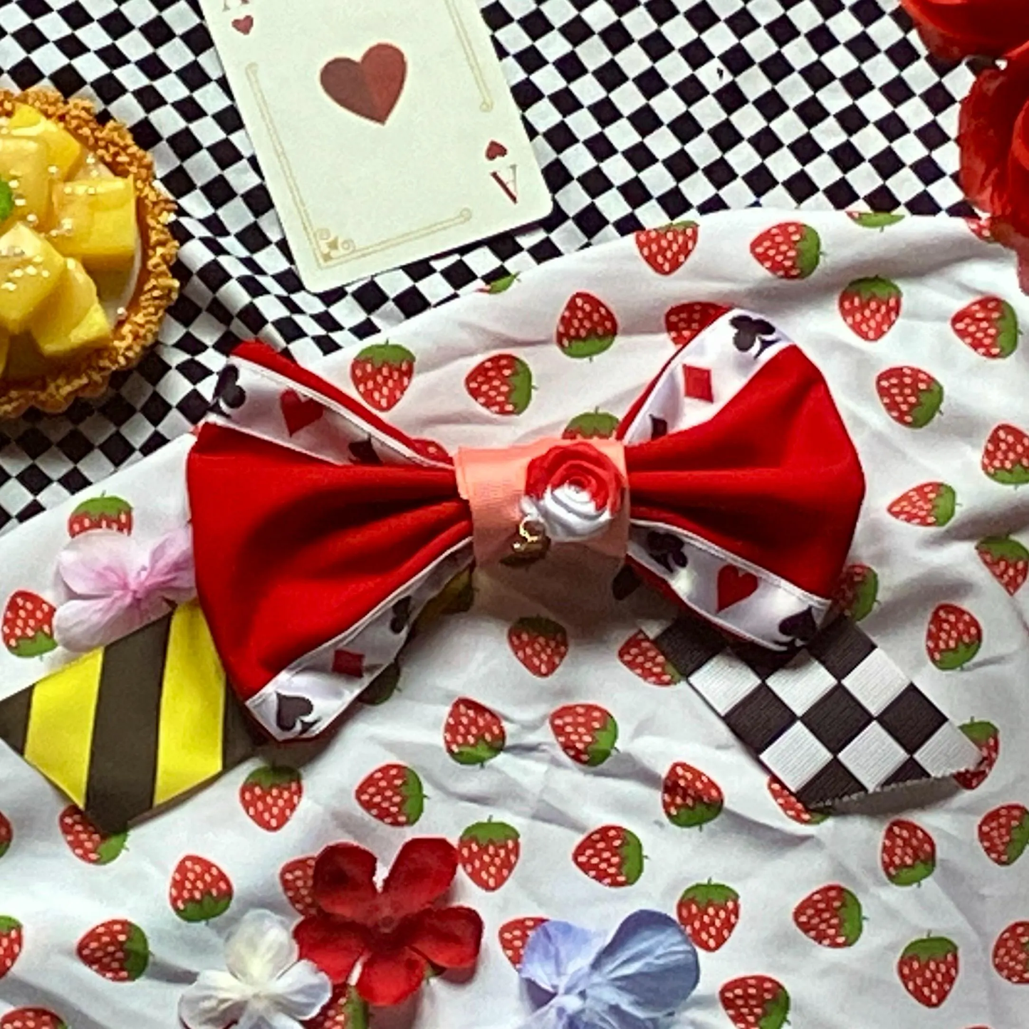 Heartslabyul themed Hairbows
